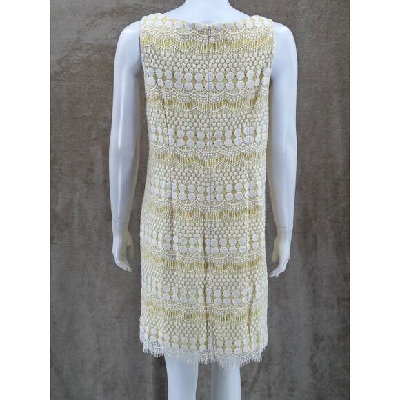 Jessica‎ Howard Dress Womens 12 Petite Yellow Sleeveless Lace Shift Boho Summer - Picture 5 of 10